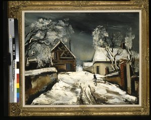 Houses In The Snow (olie på lærred)