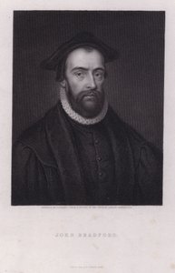 John Bradford, engelsk protestantisk martyr (gravering)