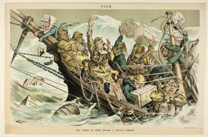Alt for at holde sig flydende lidt længere, fra Puck af Joseph Keppler