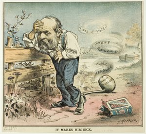 Det gør ham syg, fra Puck af Joseph Keppler