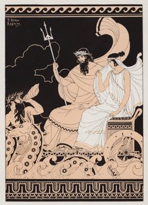 Poseidon og Amphitrite (farvelitografi)