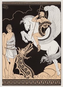 Perseus og Andromeda (farvelitografi) af Joseph Kuhn Regnier