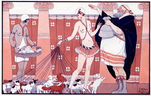 Three Prix Féminins - Pris af lille gammel bedstemor fra en stor familie - illustration fra la Vie Parisienne 1919 af Joseph Kuhn Regnier