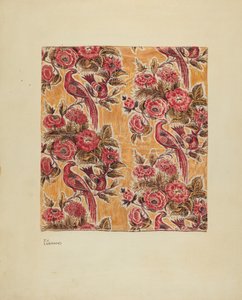Gul glaseret chintz, ca. 1939.