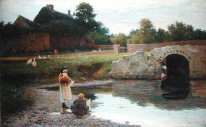 Leger ved den gamle bro af Joseph Malachy Kavanagh