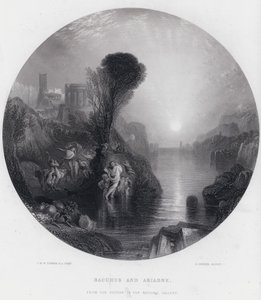 Bacchus og Ariadne (gravering) af Joseph Mallord William (after) Turner