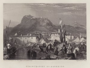 Korinth, Port of Kenkries (farve litho)