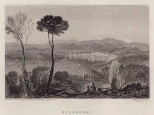 Negropont (farve litho) af Joseph Mallord William (after) Turner