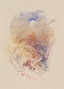 A Mountain Pass in Moonlight, ca. 1845 (akvarel på papir) af Joseph Mallord William Turner