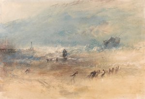 Et skib, der nærmer sig Margate Havn i oprørt sø af Joseph Mallord William Turner