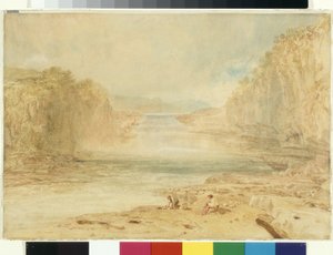 Aysgarth Force, Richmondshire (akvarel over blyant på hvidt papir) af Joseph Mallord William Turner