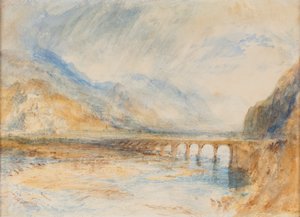 Bellinzona - Broen over Ticino, ca. 1843 (akvarel på papir) af Joseph Mallord William Turner