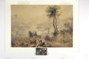 Berncastle (Oberwesel) (akvarel og gouache på råhvidt papir) af Joseph Mallord William Turner