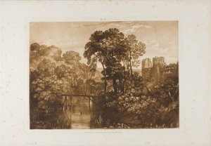 Berry Pomeroy Castle, tallerken 58 fra Liber Studiorum af Joseph Mallord William Turner