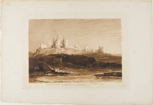 Dunstanborough Castle, plade 14 fra Liber Studiorum af Joseph Mallord William Turner
