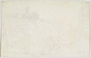 Durham, ca.1801 (blyant på papir) af Joseph Mallord William Turner