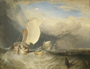 Fiskerbåde med Hucksters, der forhandler om fisk, 1837-38 af Joseph Mallord William Turner