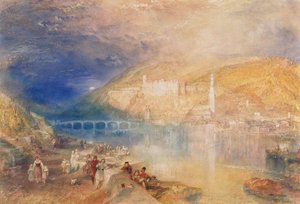 Heidelberg: Solnedgang, ca. 1840-42 (akvarel og kropsfarve på papir) af Joseph Mallord William Turner