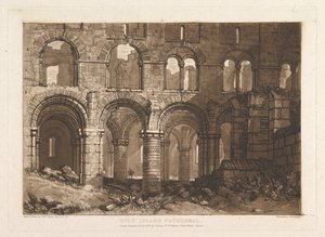 Holy Island Cathedral Liber Studiorum, del III, tavle 11, 20. februar 1808. af Joseph Mallord William Turner