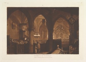 Interiør af en kirke Liber Studiorum, del XIV, tavle 70, 1. januar 1819. af Joseph Mallord William Turner