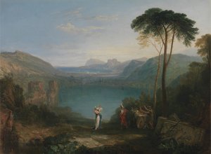 Avernus-søen: Æneas og den cumæiske sibylle af Joseph Mallord William Turner