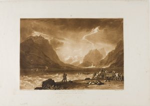Thun-søen, plade 15 fra Liber Studiorum af Joseph Mallord William Turner