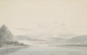 Landskab, efter John Robert Cozens (1752-99) (blyant og akvarel på papir) af Joseph Mallord William Turner