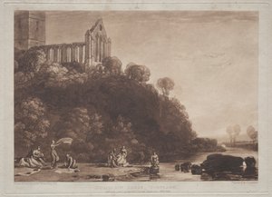 Liber Studiorum:  Dumblain Abbey, Skotland af Joseph Mallord William Turner
