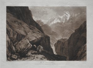 Studiebog: Mt. St. Gotthard af Joseph Mallord William Turner