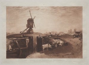 Liber Studiorum: Vindmølle og Lås. af Joseph Mallord William Turner