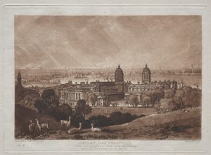 London fra Greenwich. af Joseph Mallord William Turner