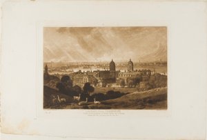 London fra Greenwich, tallerken 26 fra Liber Studiorum af Joseph Mallord William Turner