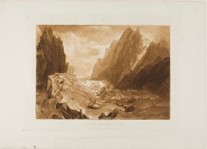 Mer de Glace, plade 50 fra Studiebogen af Joseph Mallord William Turner
