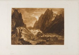 Mer de Glace, plade 50 fra Studiebogen af Joseph Mallord William Turner