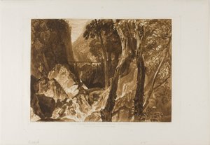 Mølle nær Grand Chartreuse, plade 54 fra Liber Studiorum af Joseph Mallord William Turner