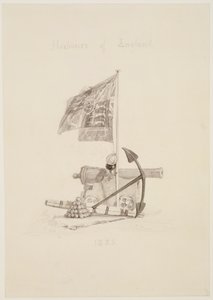 No.0567 Harbours of England, design til titelbladet på en bog, 1825 (blæk og vask) af Joseph Mallord William Turner