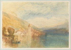 Oberhofen ved Thun-søen, Schweiz af Joseph Mallord William Turner