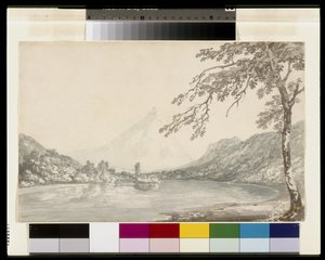 På Aar mellem Unterseen og Brienz-søen af Joseph Mallord William Turner