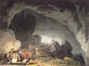 Peaks Hole, Derbyshire (farvegravering) af Joseph Mallord William Turner