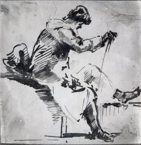 Siddende mand (wc på papir) af Joseph Mallord William Turner