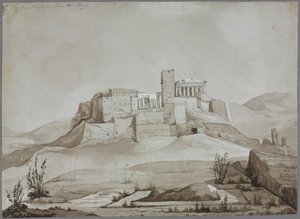Akropolis fra Pnyx, Athen, Grækenland. af Joseph Mallord William Turner