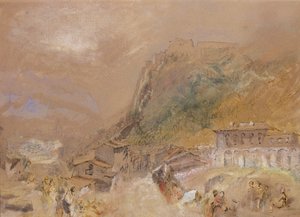 Bastille Grenoblessa, La Tronchen kylästä, n. 1836 (akvarelli paperille) af Joseph Mallord William Turner