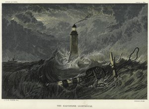 Eddystone Fyrtårn på Eddystone Rocks af Joseph Mallord William Turner