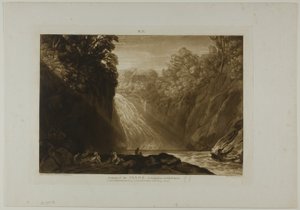 The Fall of the Clyde, tallerken 18 fra Liber Studiorum af Joseph Mallord William Turner