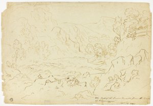 The Fall of the River Tumble (recto); Udsigt over Fastraly (verso) af Joseph Mallord William Turner