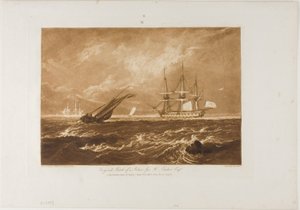 The Leader Sea Piece, tallerken 20 fra Liber Studiorum af Joseph Mallord William Turner