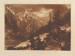Kilden til Arvaron i Chamouni-dalen, Savoy Liber Studiorum, pa..., 1. januar, af Joseph Mallord William Turner