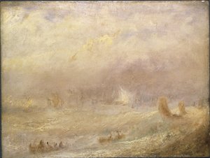 Vue de Deal - View of Deal, af Turner, Joseph Mallord William (1775-1851). Olie på papir. Mål: 24,5x32 cm. Nationalmuseum Stockholm af Joseph Mallord William Turner
