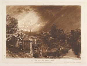 Water Cress Gatherers, Rails Head Ferry Bridge, Twickenham Liber Studiorum, pa..., 1. januar 1819. af Joseph Mallord William Turner