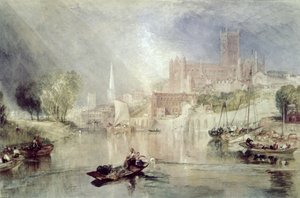 Worcester Cathedral og River Severn af Joseph Mallord William Turner